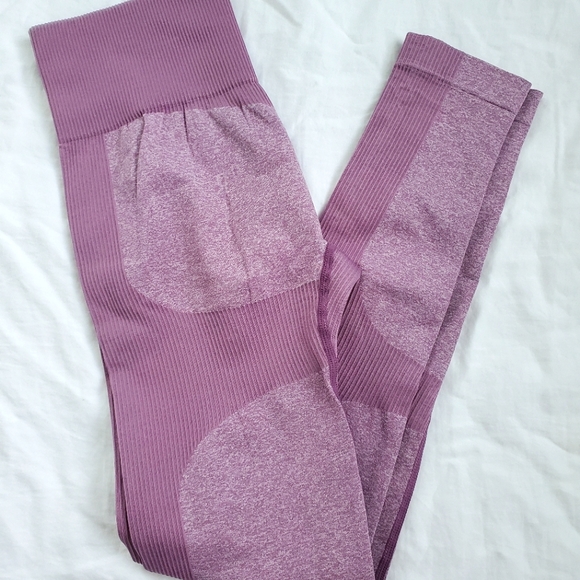 Womens Purple active stretch workout leggings - Picture 1 of 3